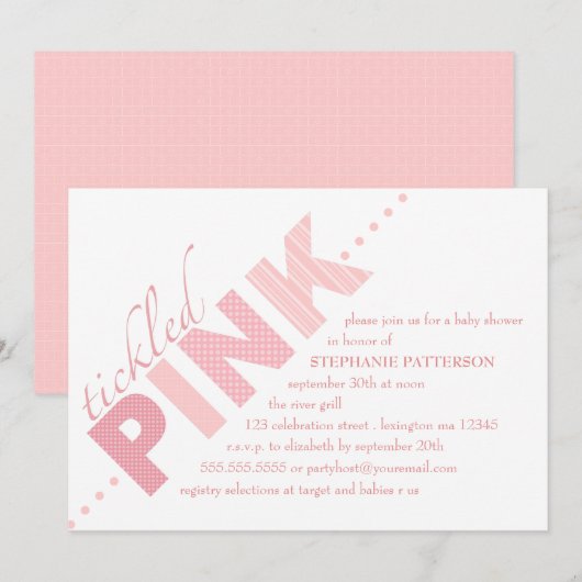 Gematigd roze babymeisje Modern Baby shower Kaart (Voorkant / Achterkant)