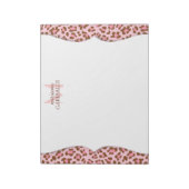 Gematigd Roze Choco Animal Print Girly aangepast Notitieblok (Linkerzijde)
