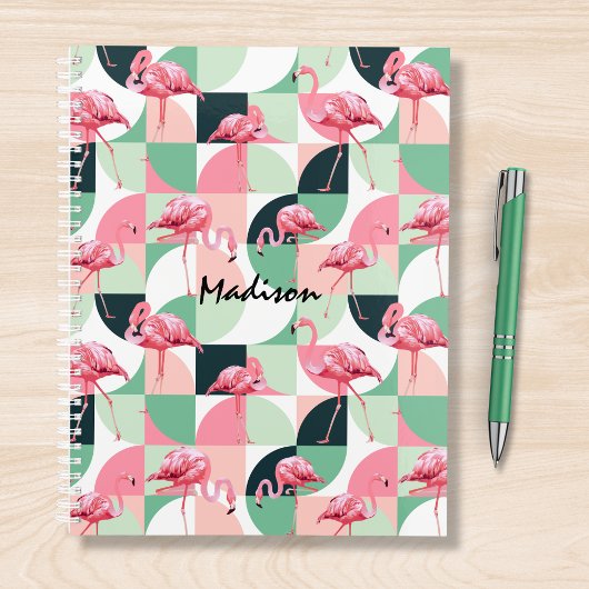 Gematigd Roze Flamingo Geometric Girly Persoonlijk Planner