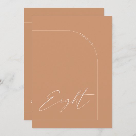 Gematigd Rust Arch Table Eight Table Number Kaart (Voorkant / Achterkant)