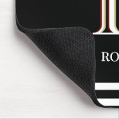 Gematigd Zwart Witte Persoonlijke Monogram Naam Muismat (Hoek)