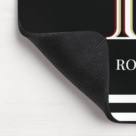 Gematigd Zwart Witte Persoonlijke Monogram Naam Muismat (Hoek)