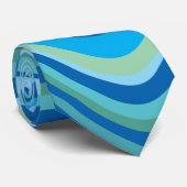 Gematigde blauwe Klassieke afgeronde strepen Stropdas (Opgerold)