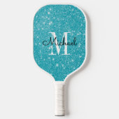 Gematigde Blauwe Monogram Persoonlijke Naam Pickleball Paddle (Voorkant)