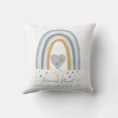 Gematigde blauwe regenboogjongen kussen (Achterkant)