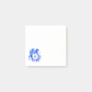 Gematigde bloem met de hand getrokken waterverf post-it® notes