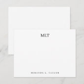 Gematigde Classy Monogram Inwendige Persoonlijke N Notitiekaartje (Voorkant / Achterkant)