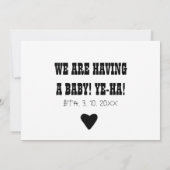 Gematigde cowboy Eenvoudige zwangerschap Aankondiging (Achterkant)