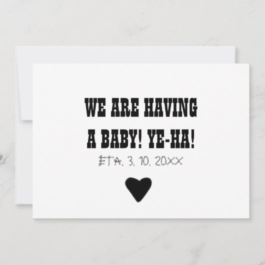 Gematigde cowboy Eenvoudige zwangerschap Aankondiging (Achterkant)