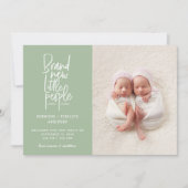 Gematigde geboorte van een tweeling baby aankondiging (Voorkant)