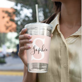 Gematigde gepersonaliseerde naam Monogram Pastel R Acryl Drinkbeker