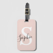 Gematigde gepersonaliseerde naam Monogram Pastel R Bagagelabel (Voorkant (verticaal))