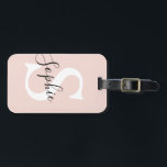 Gematigde gepersonaliseerde naam Monogram Pastel R Bagagelabel<br><div class="desc">Gematigde gepersonaliseerde naam Monogram Pastel Roze</div>