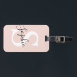 Gematigde gepersonaliseerde naam Monogram Pastel R Bagagelabel<br><div class="desc">Gematigde gepersonaliseerde naam Monogram Pastel Roze</div>