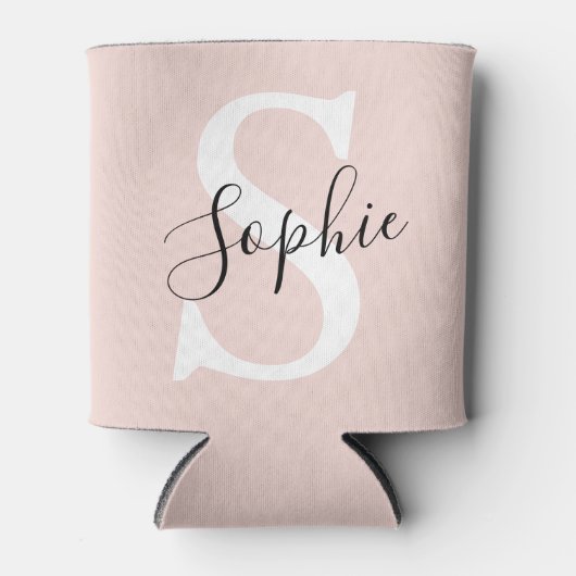 Gematigde gepersonaliseerde naam Monogram Pastel R Blikjeskoeler (Voorkant)