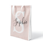 Gematigde gepersonaliseerde naam Monogram Pastel R Boodschappentas<br><div class="desc">Gematigde gepersonaliseerde naam Monogram Pastel Roze</div>