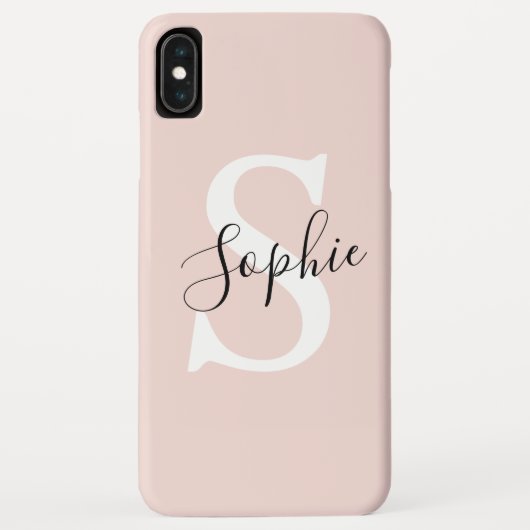 Gematigde gepersonaliseerde naam Monogram Pastel R Case-Mate iPhone Case (Achterkant)