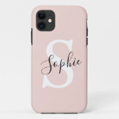 Gematigde gepersonaliseerde naam Monogram Pastel R Case-Mate iPhone Case (Achterkant)