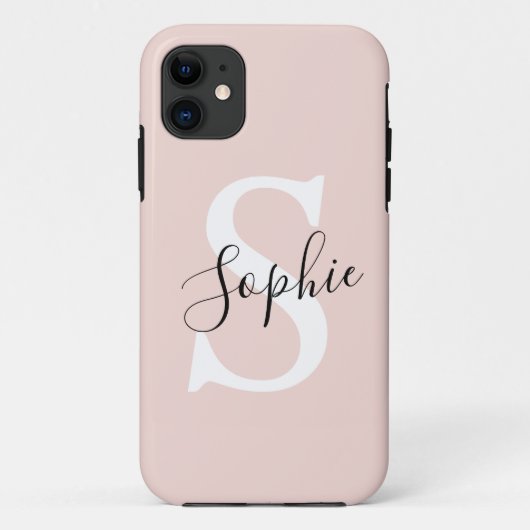 Gematigde gepersonaliseerde naam Monogram Pastel R Case-Mate iPhone Case (Achterkant)