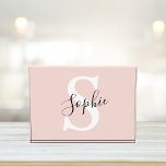 Gematigde gepersonaliseerde naam Monogram Pastel R Fotoblokken<br><div class="desc">Gematigde gepersonaliseerde naam Monogram Pastel Roze</div>