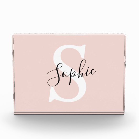 Gematigde gepersonaliseerde naam Monogram Pastel R Fotoblokken (Voorkant)