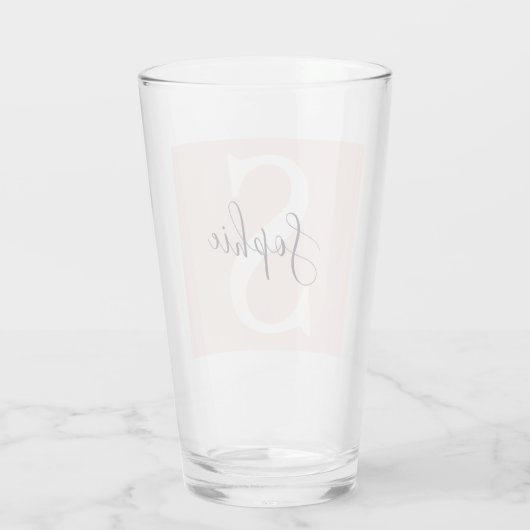 Gematigde gepersonaliseerde naam Monogram Pastel R Glas (Achterkant)