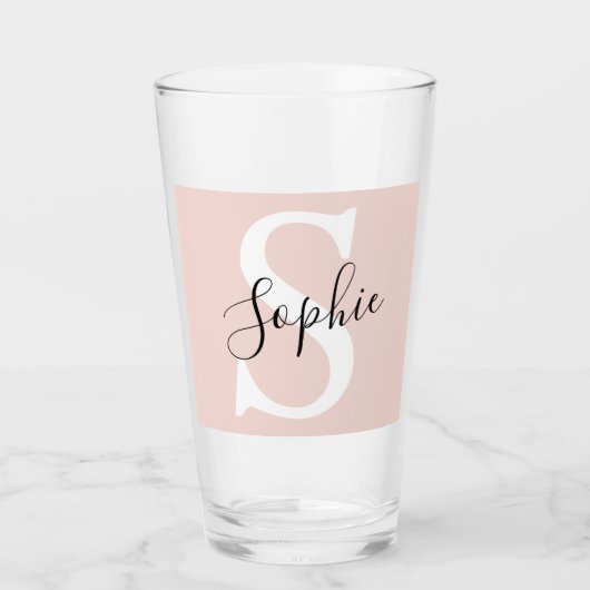 Gematigde gepersonaliseerde naam Monogram Pastel R Glas (Voorkant)