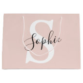 Gematigde gepersonaliseerde naam Monogram Pastel R Groot Cadeauzakje (Voorkant)