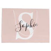 Gematigde gepersonaliseerde naam Monogram Pastel R Groot Cadeauzakje (Achterkant)