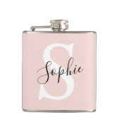 Gematigde gepersonaliseerde naam Monogram Pastel R Heupfles (Voorkant)