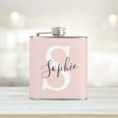 Gematigde gepersonaliseerde naam Monogram Pastel R Heupfles