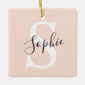 Gematigde gepersonaliseerde naam Monogram Pastel R Keramisch Ornament (Voorkant)
