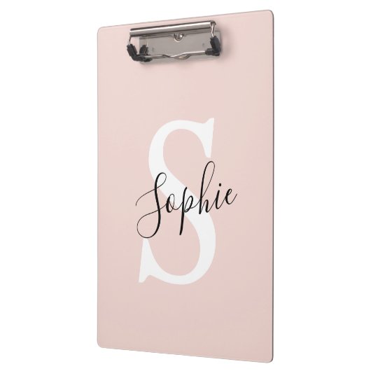 Gematigde gepersonaliseerde naam Monogram Pastel R Klembord (Links)