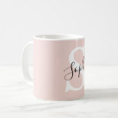 Gematigde gepersonaliseerde naam Monogram Pastel R Koffiemok (Voorkant links)