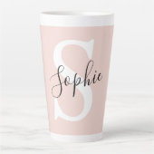 Gematigde gepersonaliseerde naam Monogram Pastel R Latte Mok (Voorkant)
