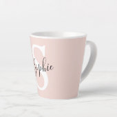 Gematigde gepersonaliseerde naam Monogram Pastel R Latte Mok (Rechterhoek)