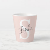 Gematigde gepersonaliseerde naam Monogram Pastel R Latte Mok (Voorkant)