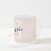 Gematigde gepersonaliseerde naam Monogram Pastel R Matglas Koffiemok (Voorkant rechts)