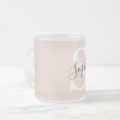 Gematigde gepersonaliseerde naam Monogram Pastel R Matglas Koffiemok (Voorkant links)