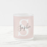 Gematigde gepersonaliseerde naam Monogram Pastel R Matglas Koffiemok<br><div class="desc">Gematigde gepersonaliseerde naam Monogram Pastel Roze</div>