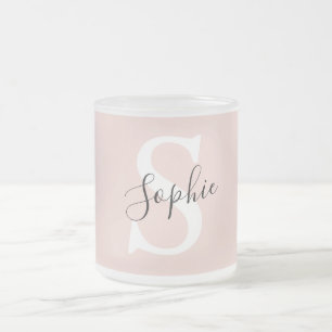Gematigde gepersonaliseerde naam Monogram Pastel R Matglas Koffiemok