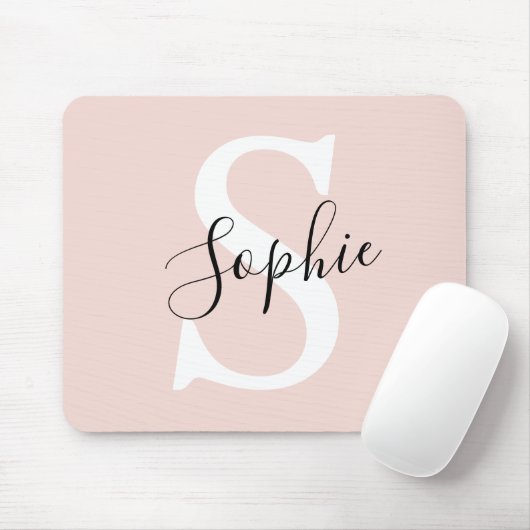 Gematigde gepersonaliseerde naam Monogram Pastel R Muismat (Met muis)