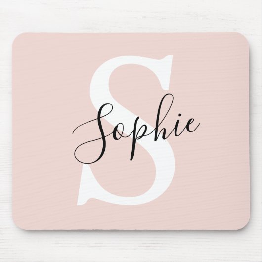 Gematigde gepersonaliseerde naam Monogram Pastel R Muismat (Voorkant)