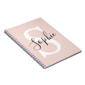 Gematigde gepersonaliseerde naam Monogram Pastel R Notitieboek (Rechterzijde)