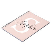 Gematigde gepersonaliseerde naam Monogram Pastel R Notitieboek (Linkerzijde)