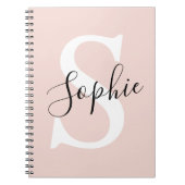 Gematigde gepersonaliseerde naam Monogram Pastel R Notitieboek (Voorkant)