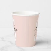 Gematigde gepersonaliseerde naam Monogram Pastel R Papieren Bekers (Rechts)