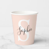 Gematigde gepersonaliseerde naam Monogram Pastel R Papieren Bekers (Voorkant)
