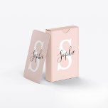 Gematigde gepersonaliseerde naam Monogram Pastel R Pokerkaarten<br><div class="desc">Gematigde gepersonaliseerde naam Monogram Pastel Roze</div>