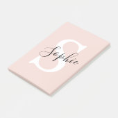 Gematigde gepersonaliseerde naam Monogram Pastel R Post-it® Notes (Schuin)